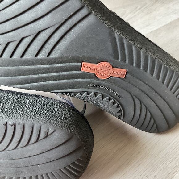 Earth Spirit Washington Black Leather Suede Slingback Sandals WMS 9 - Picture 9 of 13